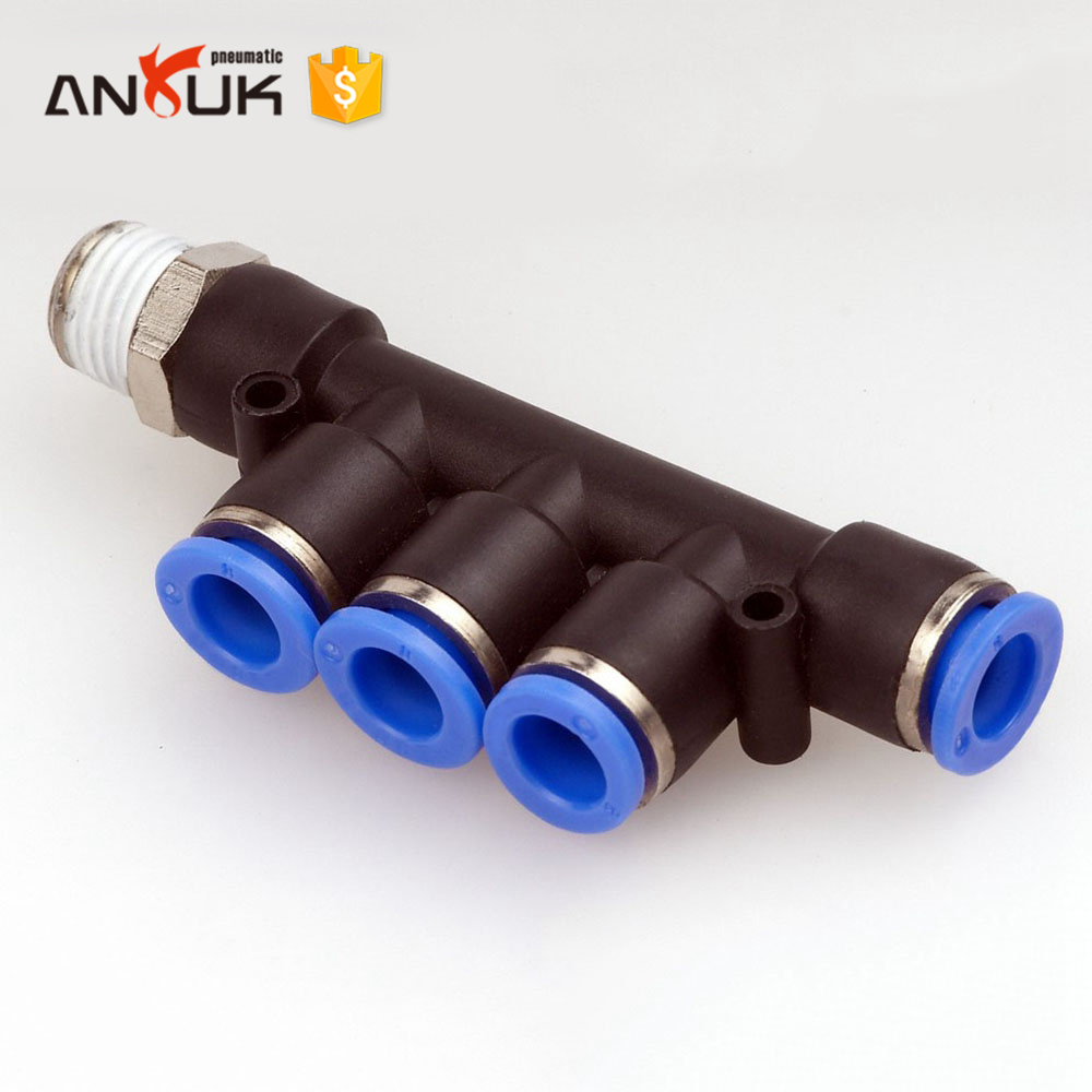 PKD系列5路塑料空气管接头气动空气软管管接头